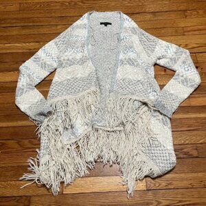 Romeo & Juliet Couture Open Front Cardigan Sweater Womens Size Medium Gray White